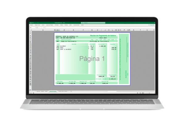 Holerite Contra-cheque Modelo Excel Editável 2025 - Image 3